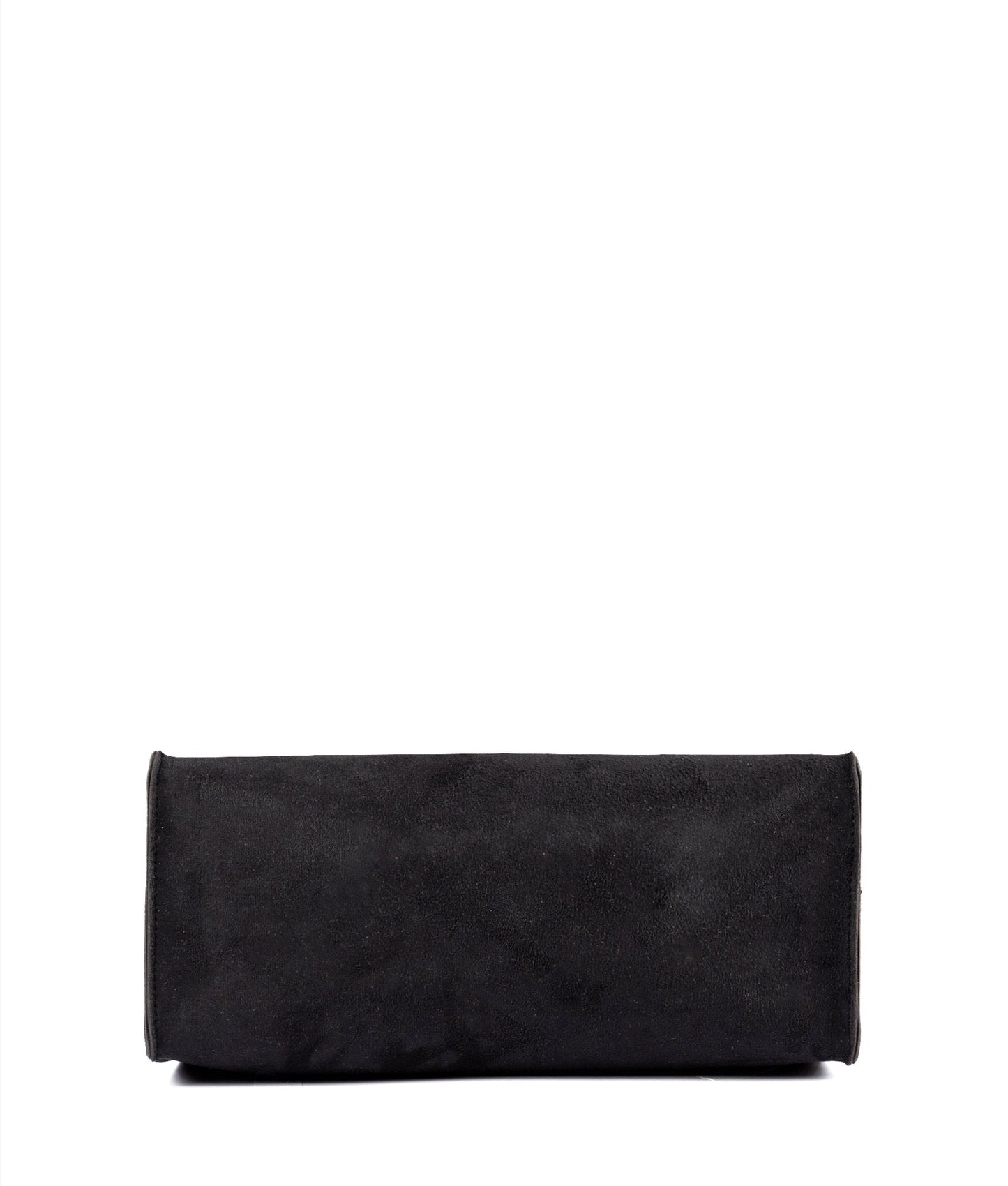 Black suede multi compartment satchel bag