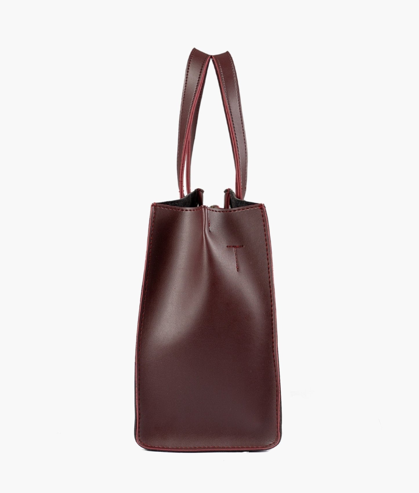 Black with burgundy multi compartment satchel bag