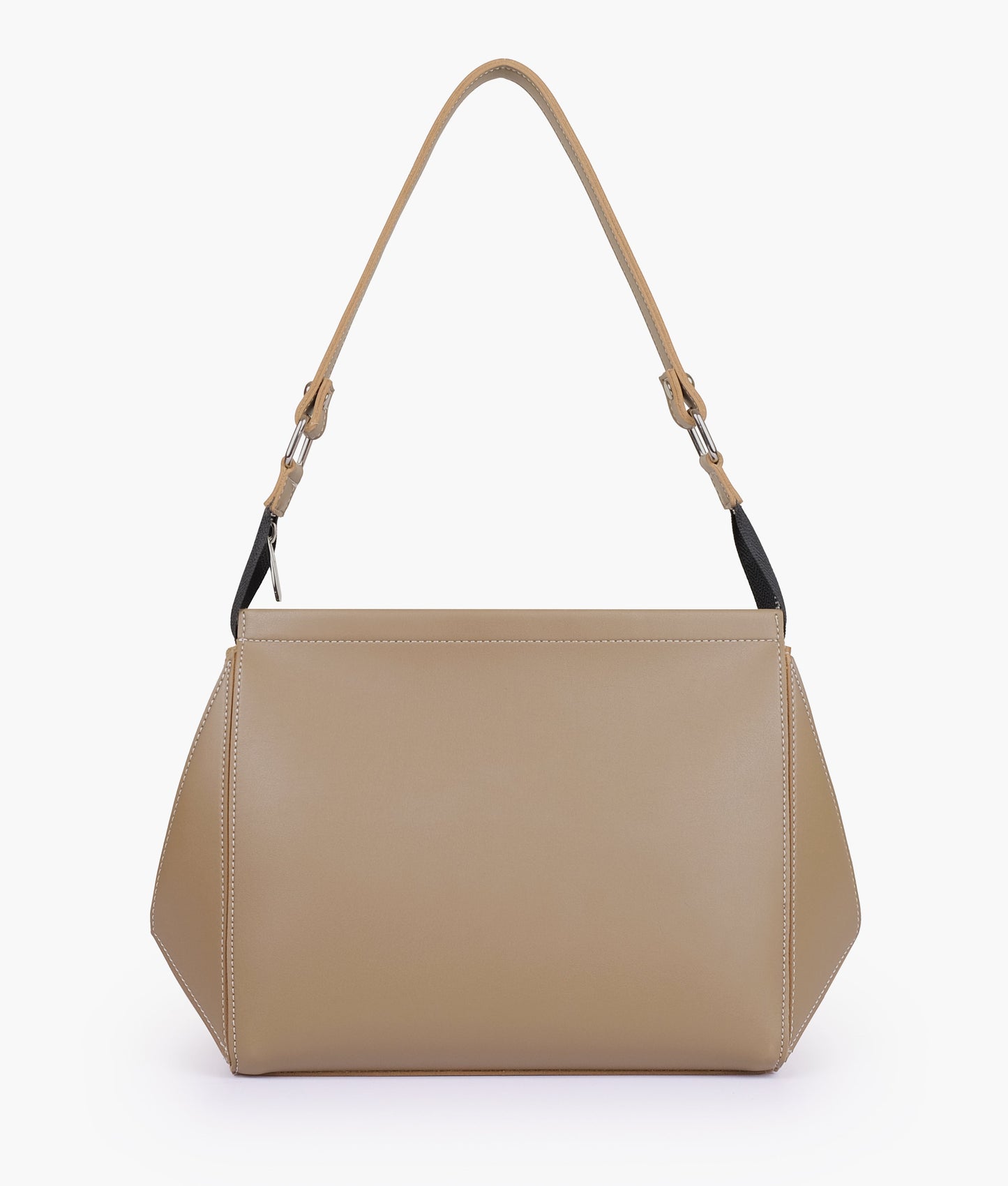 Coffee suede trio twist handbag