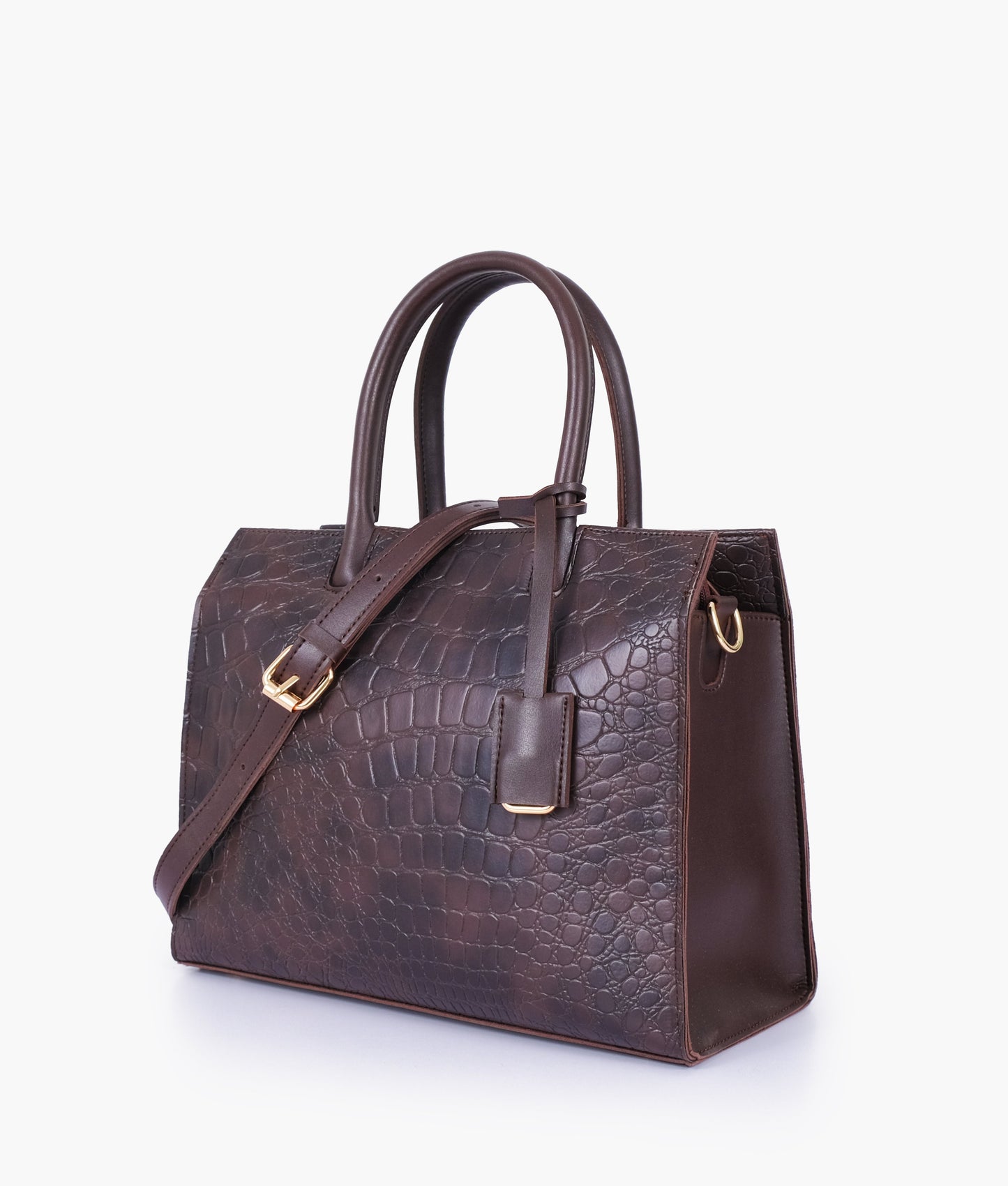 Dark purple crocodile vintage handbag
