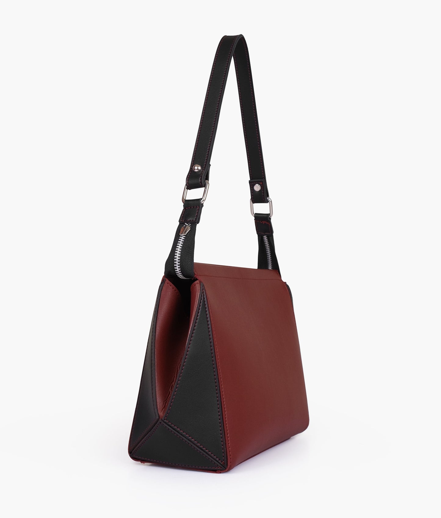 Red and black trio twist handbag