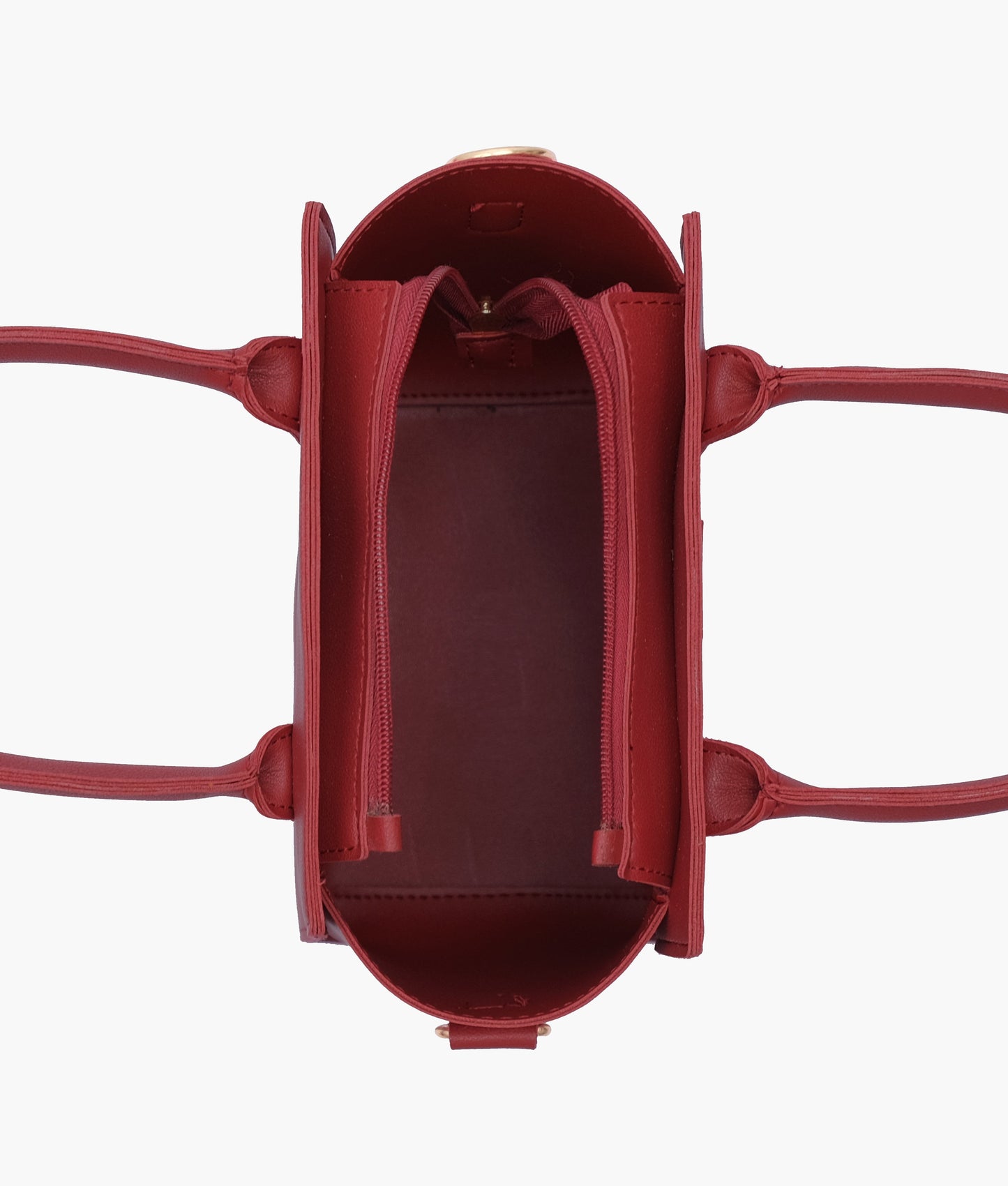 Red top-handle mini handbag