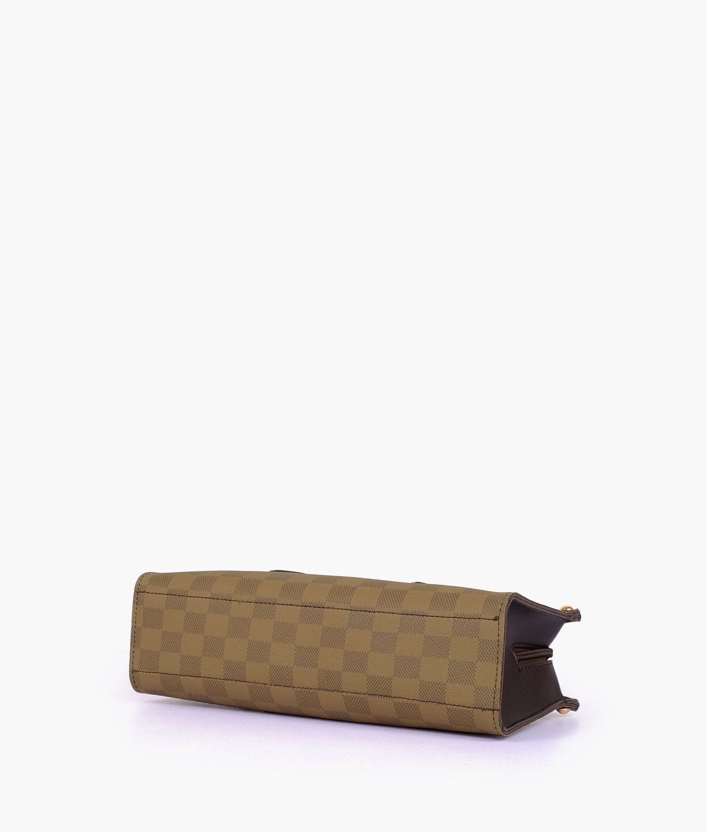 Brown checkered on-the-go mini bag