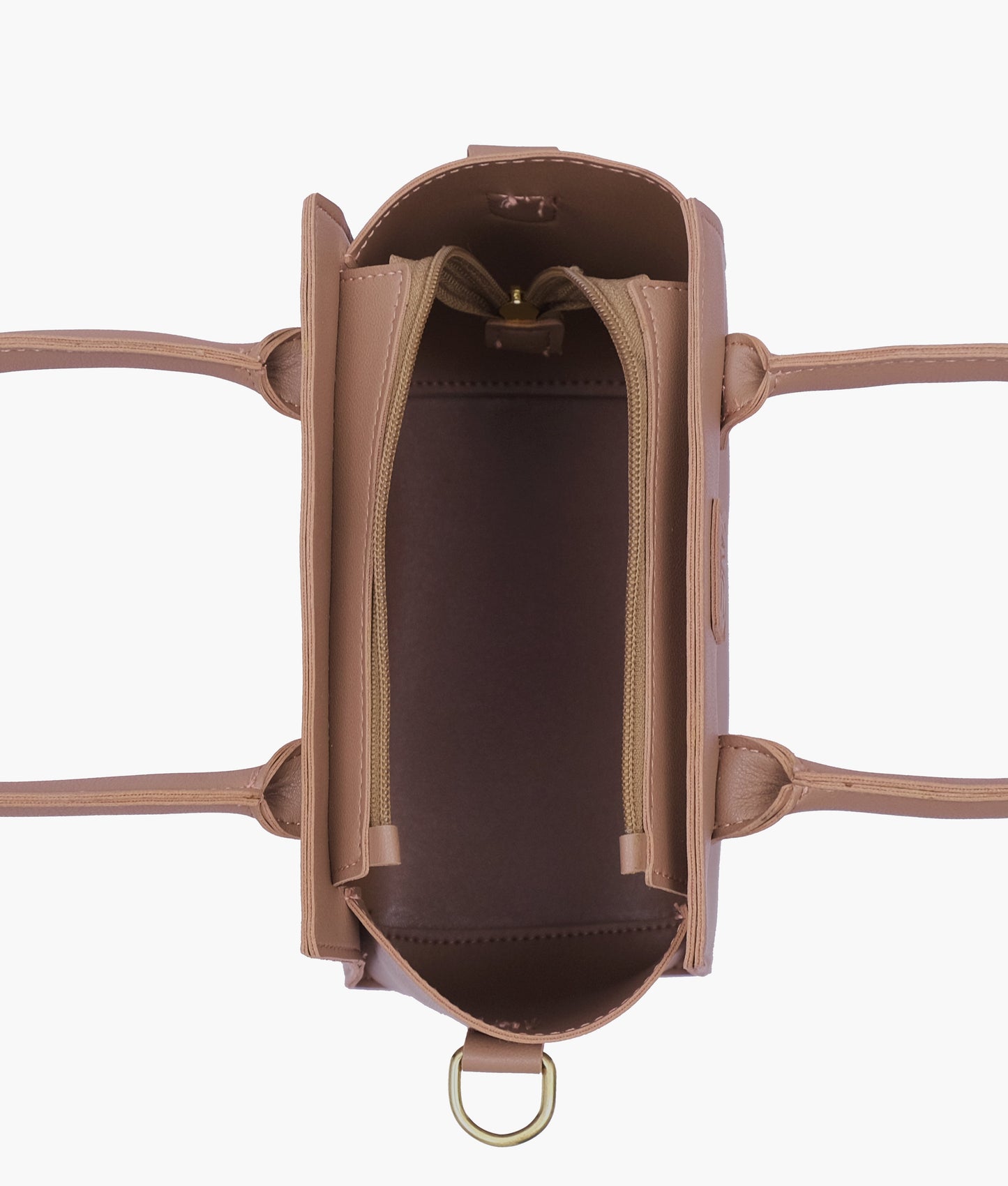 Brown top-handle mini handbag
