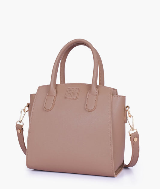 Brown top-handle mini handbag