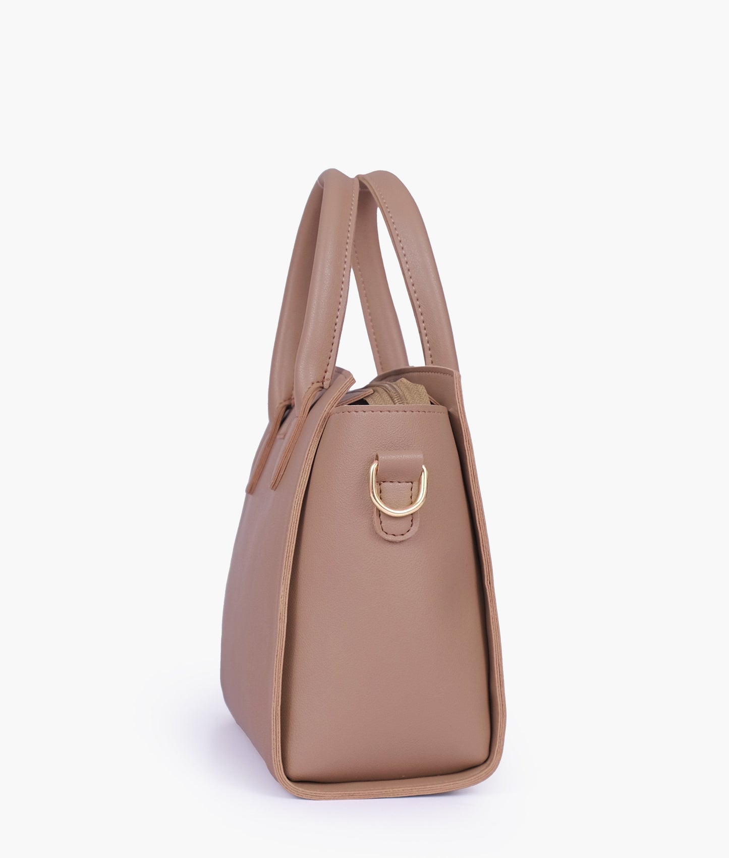 Brown top-handle mini handbag
