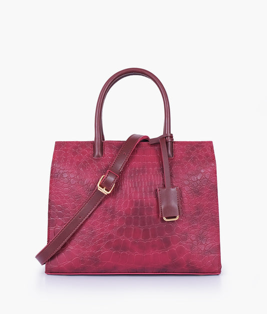 Red crocodile vintage handbag