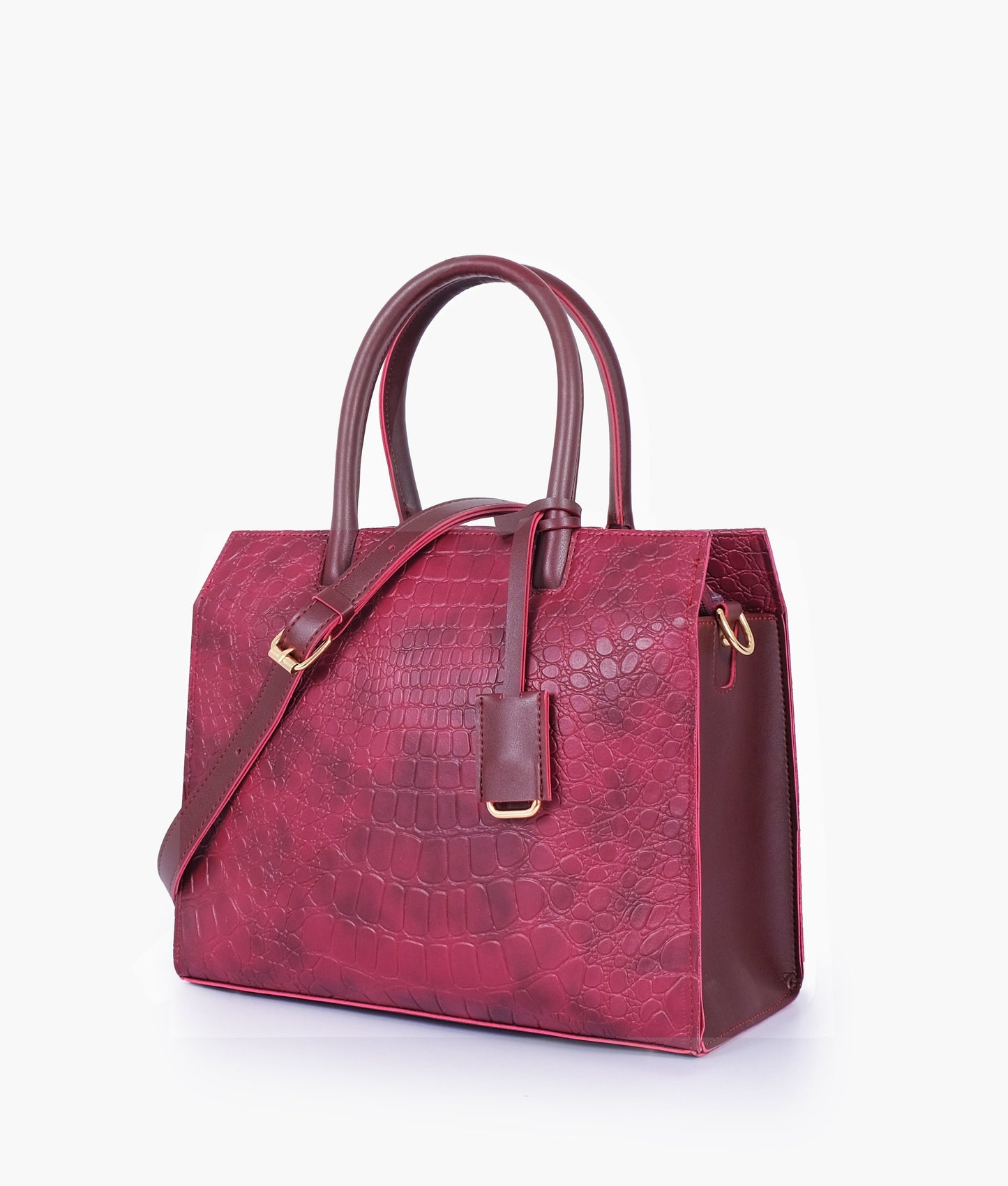 Red crocodile vintage handbag