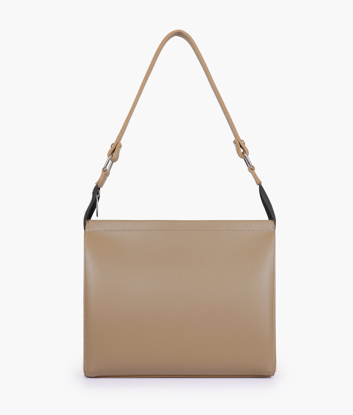 Coffee suede trio twist handbag