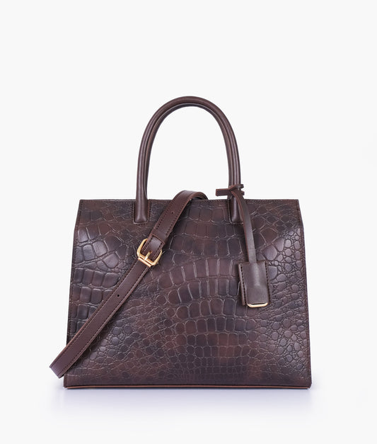 Dark purple crocodile vintage handbag