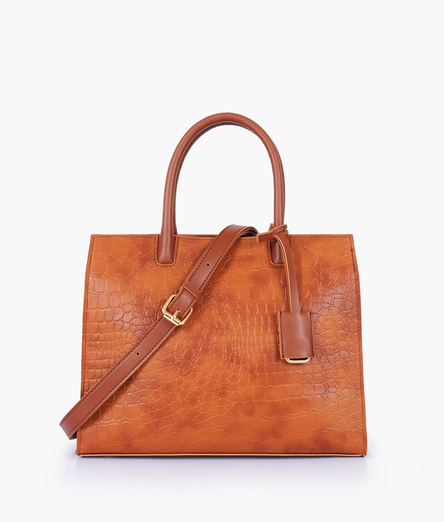 Brown crocodile vintage handbag