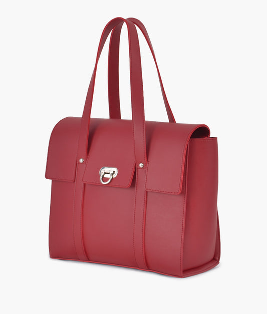 Red carry-all satchel bag