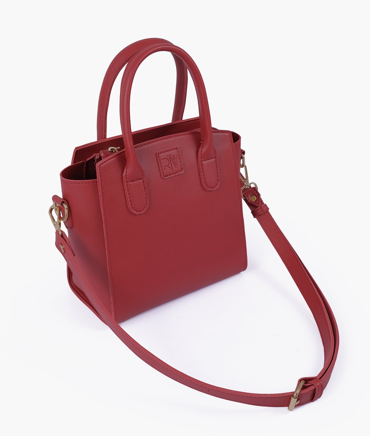 Red top-handle mini handbag