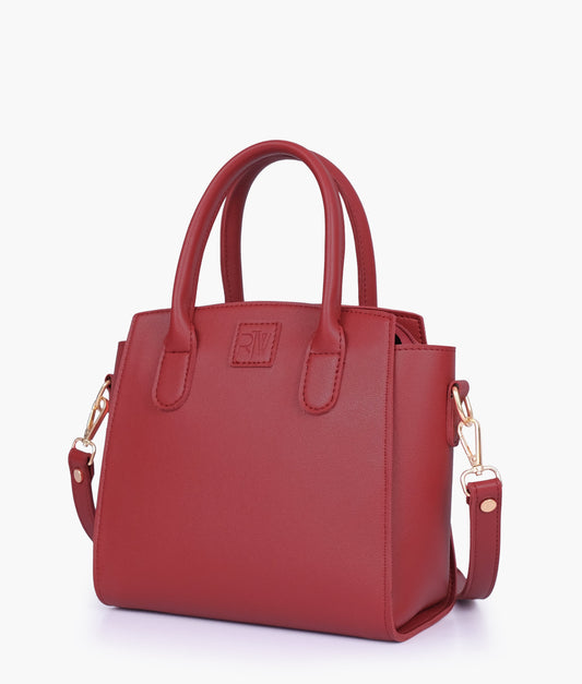 Red top-handle mini handbag
