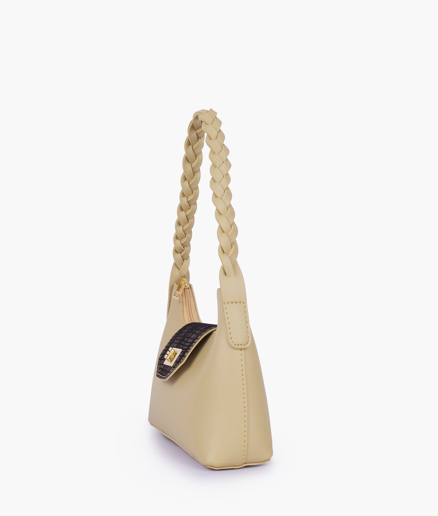 Off-white purse with braided strap